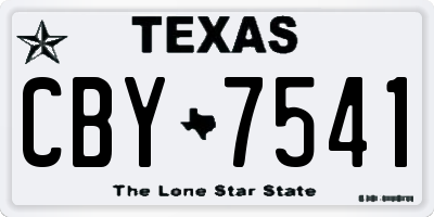 TX license plate CBY7541