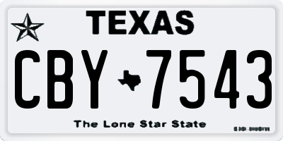 TX license plate CBY7543