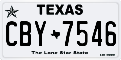TX license plate CBY7546
