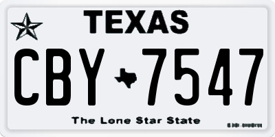 TX license plate CBY7547
