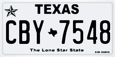 TX license plate CBY7548