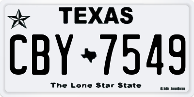 TX license plate CBY7549