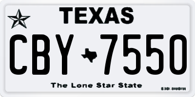 TX license plate CBY7550