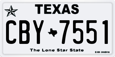 TX license plate CBY7551