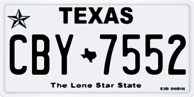TX license plate CBY7552
