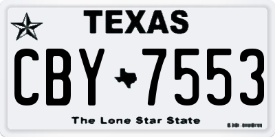 TX license plate CBY7553