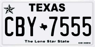 TX license plate CBY7555