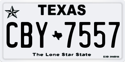 TX license plate CBY7557