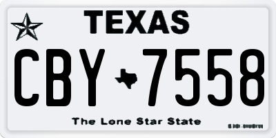 TX license plate CBY7558