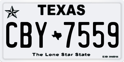 TX license plate CBY7559