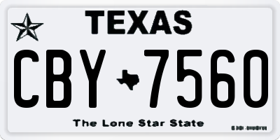 TX license plate CBY7560