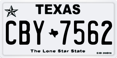 TX license plate CBY7562