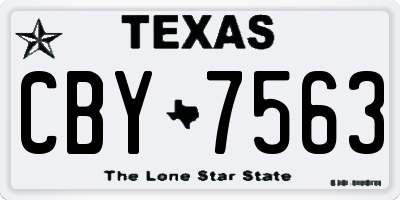 TX license plate CBY7563