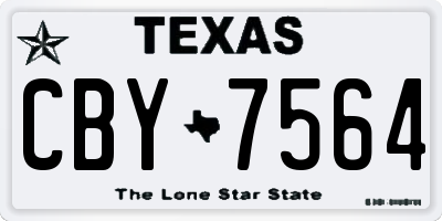 TX license plate CBY7564