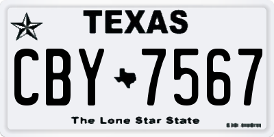 TX license plate CBY7567
