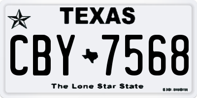 TX license plate CBY7568