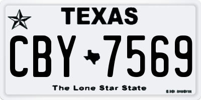 TX license plate CBY7569