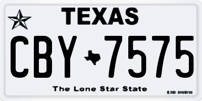 TX license plate CBY7575
