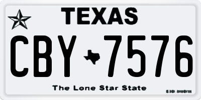 TX license plate CBY7576