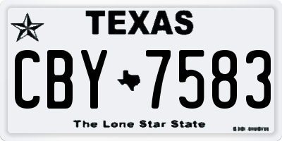 TX license plate CBY7583