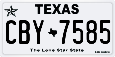 TX license plate CBY7585
