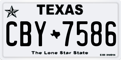 TX license plate CBY7586