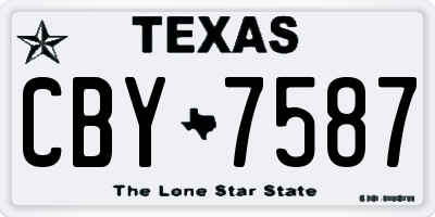 TX license plate CBY7587