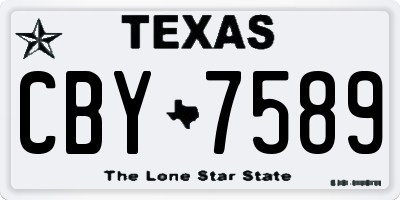 TX license plate CBY7589