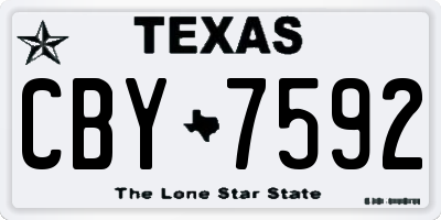 TX license plate CBY7592