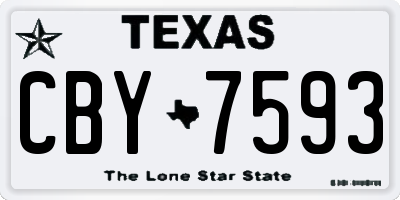 TX license plate CBY7593