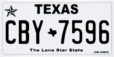 TX license plate CBY7596