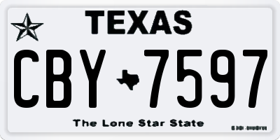 TX license plate CBY7597