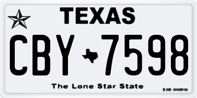 TX license plate CBY7598