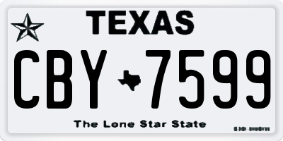 TX license plate CBY7599