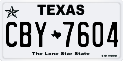 TX license plate CBY7604