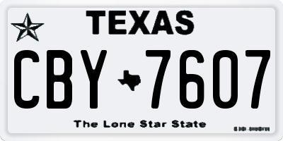 TX license plate CBY7607
