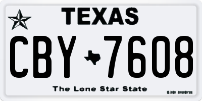 TX license plate CBY7608