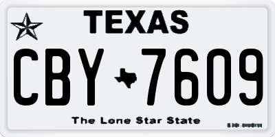 TX license plate CBY7609