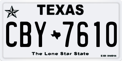 TX license plate CBY7610