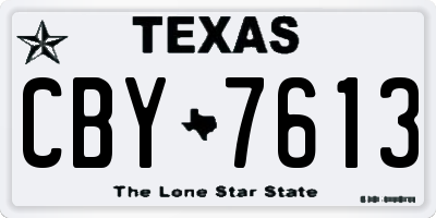 TX license plate CBY7613