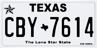 TX license plate CBY7614