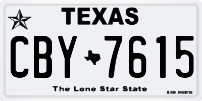 TX license plate CBY7615