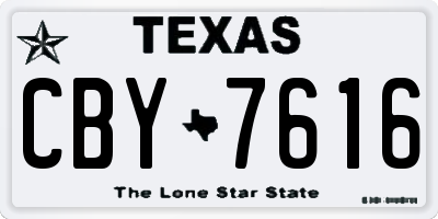 TX license plate CBY7616