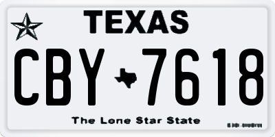 TX license plate CBY7618