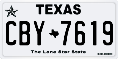 TX license plate CBY7619