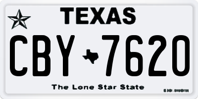 TX license plate CBY7620