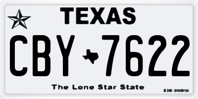 TX license plate CBY7622