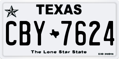 TX license plate CBY7624