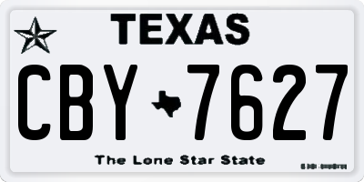 TX license plate CBY7627