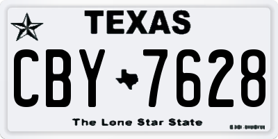 TX license plate CBY7628